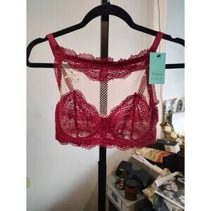 Fredericks Of Hollywood Bralette 34D Burgundy New With Tags